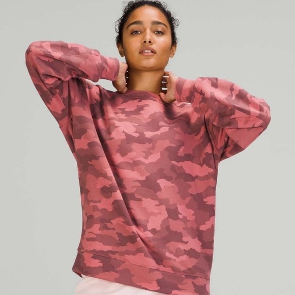 lululemon athletica Tops - Lululemon Perfectly Oversize crew in Camo Briar Rose sz 12